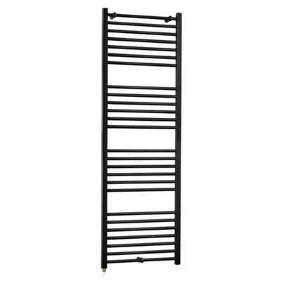 Homestylestore Black Straight Ladder Electric Heated Towel Rail 1800 X 600mm from B&Q
