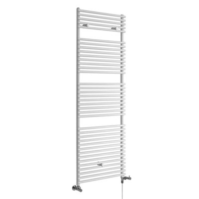 Homestylestore White Dual Fuel Electric Bar On Bar Heated Towel Rail Radiator 1738 X 450mm from B&Q