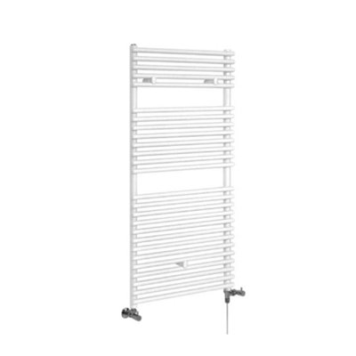 Homestylestore White Dual Fuel Electric Bar On Bar Heated Towel Rail Radiator 1190 X 600mm from B&Q