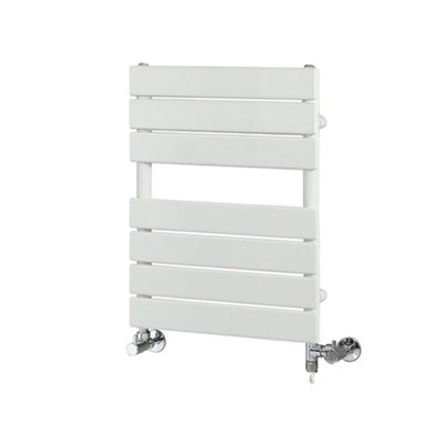 Homestylestore White Dual Fuel Flat Panel Electric Heated Towel Rail Radiator 600 X 400mm from B&Q