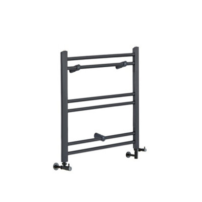 Homestylestore Anthracite Dual Fuel Electric Straight Bar Heated Towel Rail Radiator 600 X 400mm from B&Q