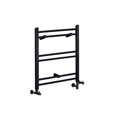 Homestylestore Black Dual Fuel Electric Straight Bar Heated Towel Rail Radiator 600 X 400mm from B&Q