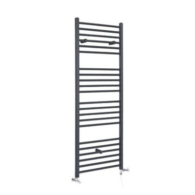Homestylestore Anthracite Dual Fuel Electric Straight Bar Heated Towel Rail Radiator 1600 X 400mm from B&Q