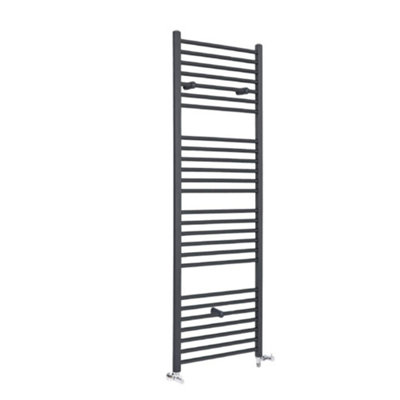 Homestylestore Anthracite Dual Fuel Electric Straight Bar Heated Towel Rail Radiator 1800 X 400mm from B&Q