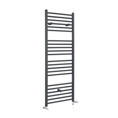Homestylestore Anthracite Dual Fuel Electric Straight Bar Heated Towel Rail Radiator 1600 X 500mm from B&Q