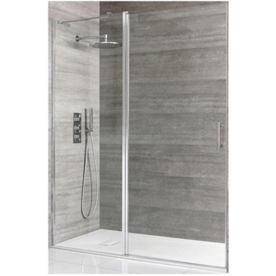 Homestylestore Chrome Reversible Recessed Hinged Door Shower Enclosure White Tray 1100 X 700mm from B&Q
