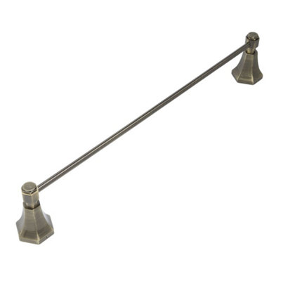 Homestylestore Aged Gold Art Deco Bathroom Wall Mounted Towel Rail Holder from B&Q