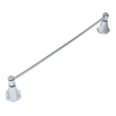 Homestylestore Chrome Art Deco Bathroom Wall Mounted Towel Rail Holder from B&Q
