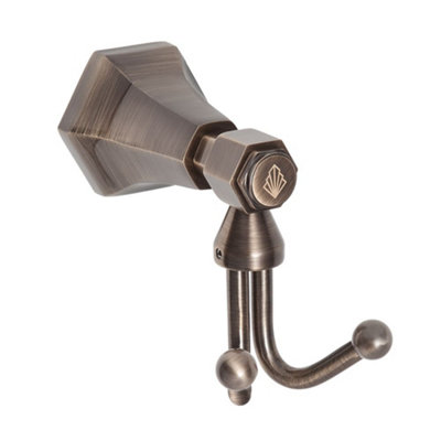 Homestylestore Aged Bronze Art Deco Bathroom Wall Mounted Bath Robe Towel Hook Holder from B&Q