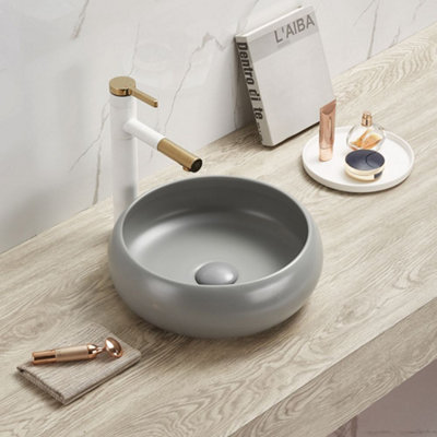 Homestylestore Pebble 360mm Round Countertop Bathroom Basin Sink from B&Q
