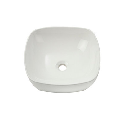 Homestylestore White Round Countertop Bathroom Basin Sink 400mm from B&Q