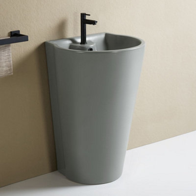 Homestylestore Pebble 535 X 480mm 1 Tap Hole Freestanding Bathroom Basin Sink from B&Q