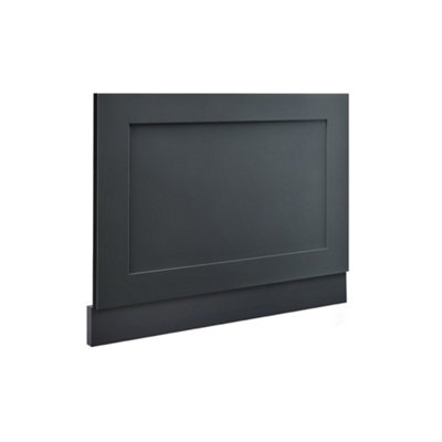 Homestylestore Black Grey 700mm Straight Bath End Panel from B&Q