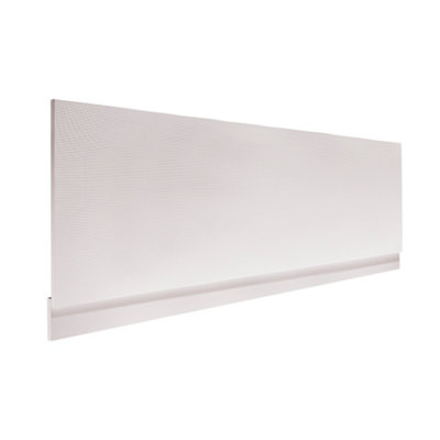 Homestylestore 1695mm Fluted White Waterproof Straight Bath Front Panel from B&Q