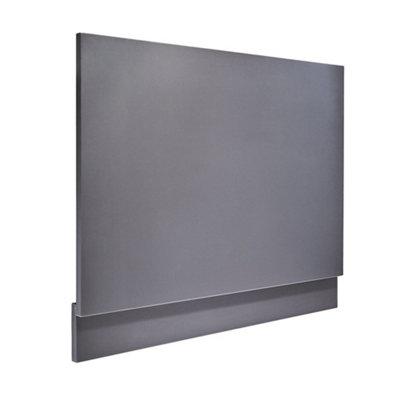 Homestylestore 680mm Urban Grey Waterproof Straight Bath End Panel from B&Q