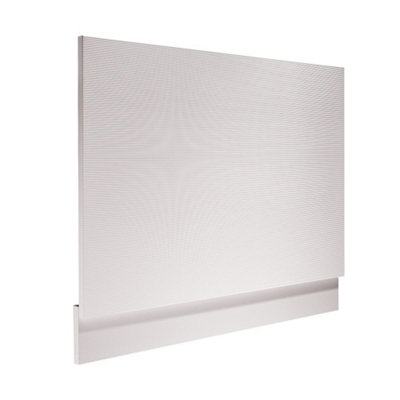 Homestylestore 680mm Fluted White Waterproof Straight Bath End Panel from B&Q