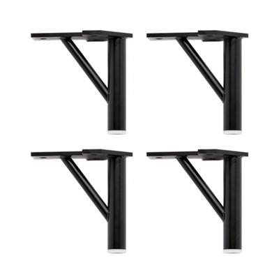 Homestylestore Black Bathroom Furniture Cupboard Cabinet Feet Pack Of 4 from B&Q