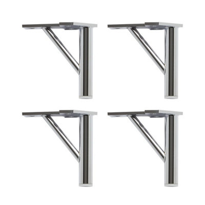 Homestylestore Chrome Bathroom Furniture Cupboard Cabinet Feet Pack Of 4 from B&Q