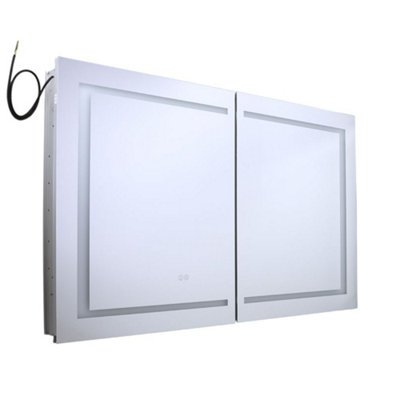 Homestylestore 1200 X 750mm Wall Mounted Cool White Led Mirrored Door Bathroom Cabinet from B&Q