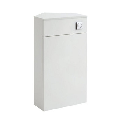 Homestylestore White Corner Bathroom Toilet Wc Unit And Chrome Flush Button from B&Q