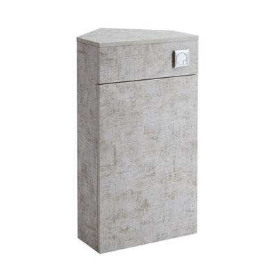 Homestylestore Concrete Grey Corner Bathroom Toilet Wc Unit And Chrome Flush Button from B&Q