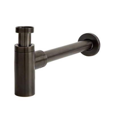 Homestylestore Black Nickel Exposed Bottle Trap For Wall Hung Or Washstand Basin from B&Q