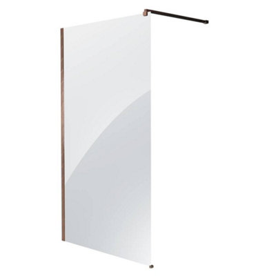 Homestylestore Matte Bronze Wet Room Shower Enclosure ScreenProfile And Support Arm 700mm from B&Q