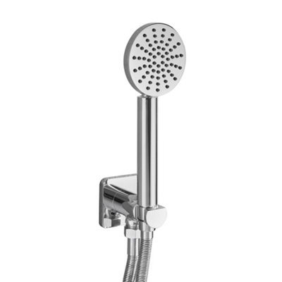Homestylestore Chrome Round Hand Shower Handset Wall Bracket Outlet Elbow from B&Q