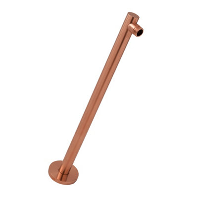Homestylestore Brushed Copper Wall Mounted Round Fixed Shower Head Arm from B&Q