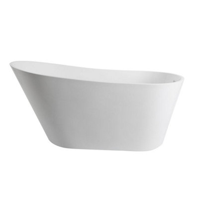Homestylestore 1600 X 750mm Single Ended Freestanding Slipper Bath Push Button Waste And White Overflow from B&Q