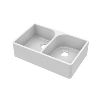 Homestylestore White Rectangular Fireclay Ceramic Belfast Kitchen Sink 795 X 500mm