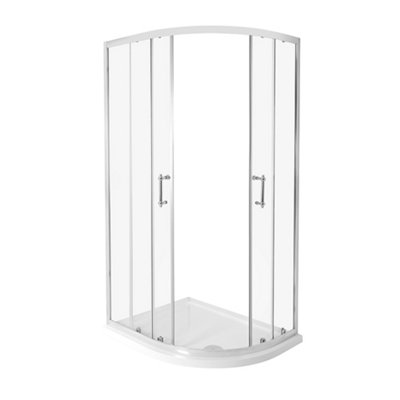 Homestylestore Chrome Right Hand Quadrant Shower Enclosure With White Tray And Waste 1000 X 800mm from B&Q
