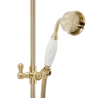 Homestylestore Brushed Brass Hand Shower Handset from B&Q