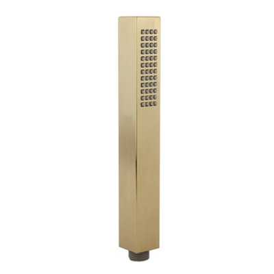 Homestylestore Brushed Brass Square Hand Shower Handset from B&Q