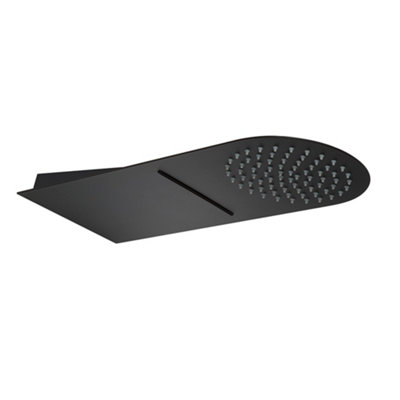 Homestylestore Black 200 X 500mm Fixed Rainfall Waterblade Shower Head from B&Q