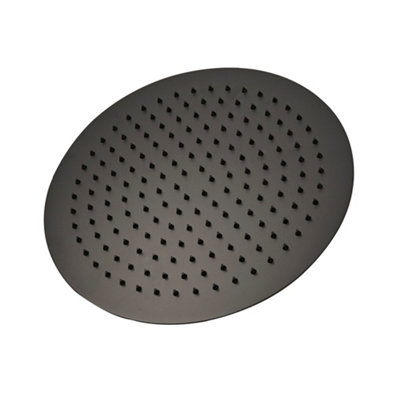 Homestylestore Black 300mm Round Fixed Rainfall Shower Head from B&Q