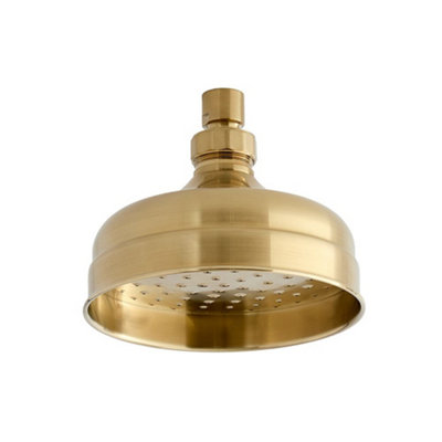 Homestylestore 150mm Brushed Brass Round Rainfall Shower Head from B&Q