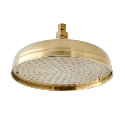 Homestylestore 300mm Brushed Brass Round Rainfall Shower Head from B&Q
