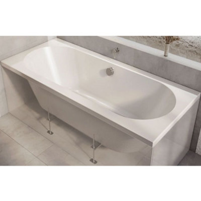 Homestylestore White 1800 X 800mm Bathroom Double Ended Round Bath from B&Q