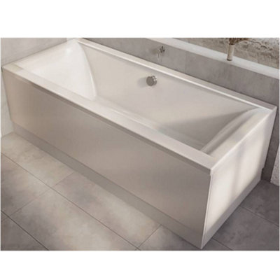 Homestylestore White 1800 X 800mm Bathroom Double Ended Square Bath With Side & End Panels from B&Q