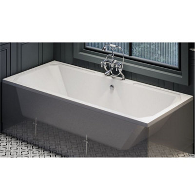 Homestylestore White 1800 X 800mm Bathroom Double Ended Standard Bath from B&Q