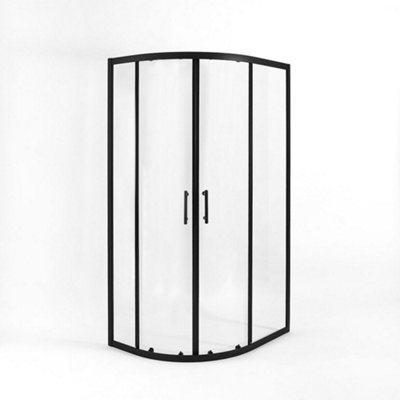 B&Q -  Black Quadrant Offset Shower Enclosure 900 X 760mm