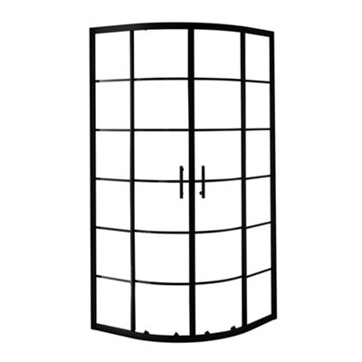 Homestylestore Black Grid Reversible Quadrant Shower Enclosure 900 X 900mm from B&Q