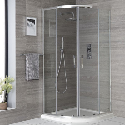 Homestylestore Chrome Reversible Quadrant Shower Enclosure 900 X 900mm from B&Q