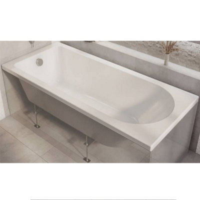 Homestylestore White 1800 X 800mm Bathroom Single Ended Round Bath from B&Q