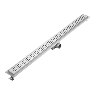 Homestylestore 1200mm Chrome Linear Brushed Stainless Steel Shower Drain With Grate from B&Q