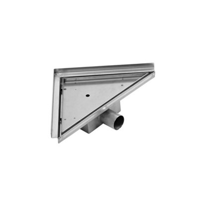 Homestylestore 262mm Corner Brushed Stainless Steel Tile Insert Shower Drain from B&Q