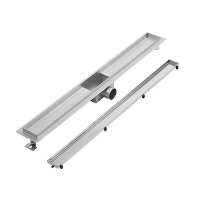 Homestylestore 400mm Chrome Tile Insert Linear Stainless Steel Shower Drain from B&Q