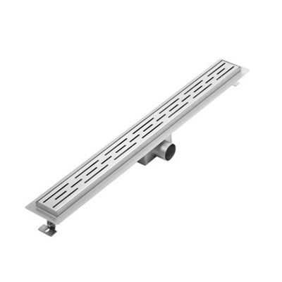 Homestylestore 800mm Chrome Linear Brushed Stainless Steel Shower Drain With Grate from B&Q