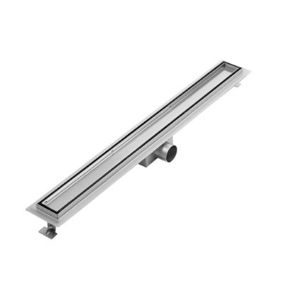 Homestylestore 800mm Chrome Tile Insert Linear Stainless Steel Shower Drain from B&Q